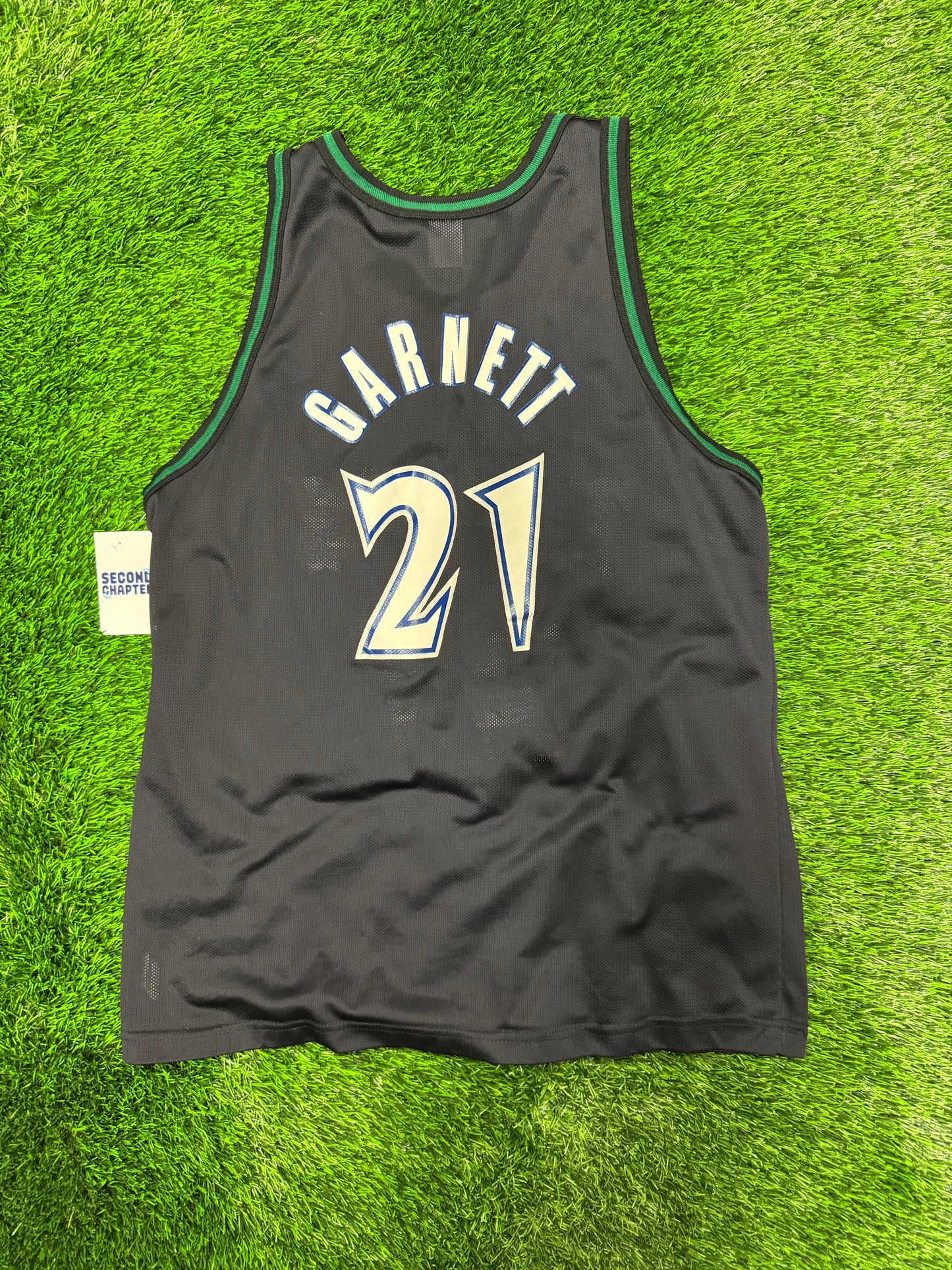 90s Minnesota Timberwolves Kevin Garnett #21 Vintage Champion NBA Jersey (L)