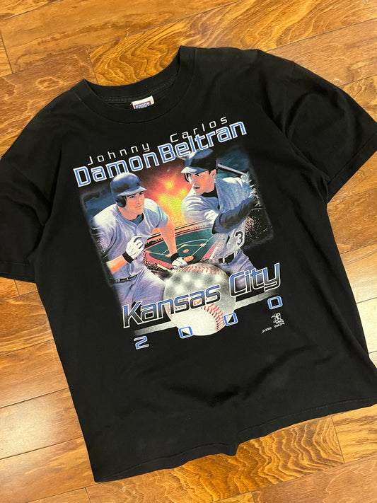 2000 Kansas City Royals Damon Beltran & Johnny Carlos Vintage MLB Tee (XL)