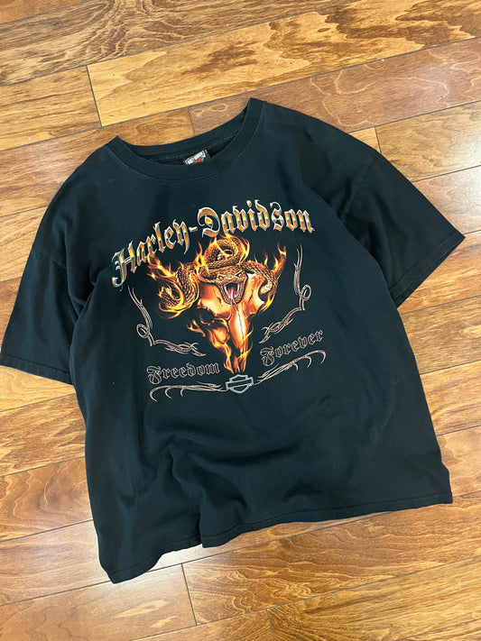 2008 Harley Davidson Snake & Flames Conrad's Illinois Tee (XL)