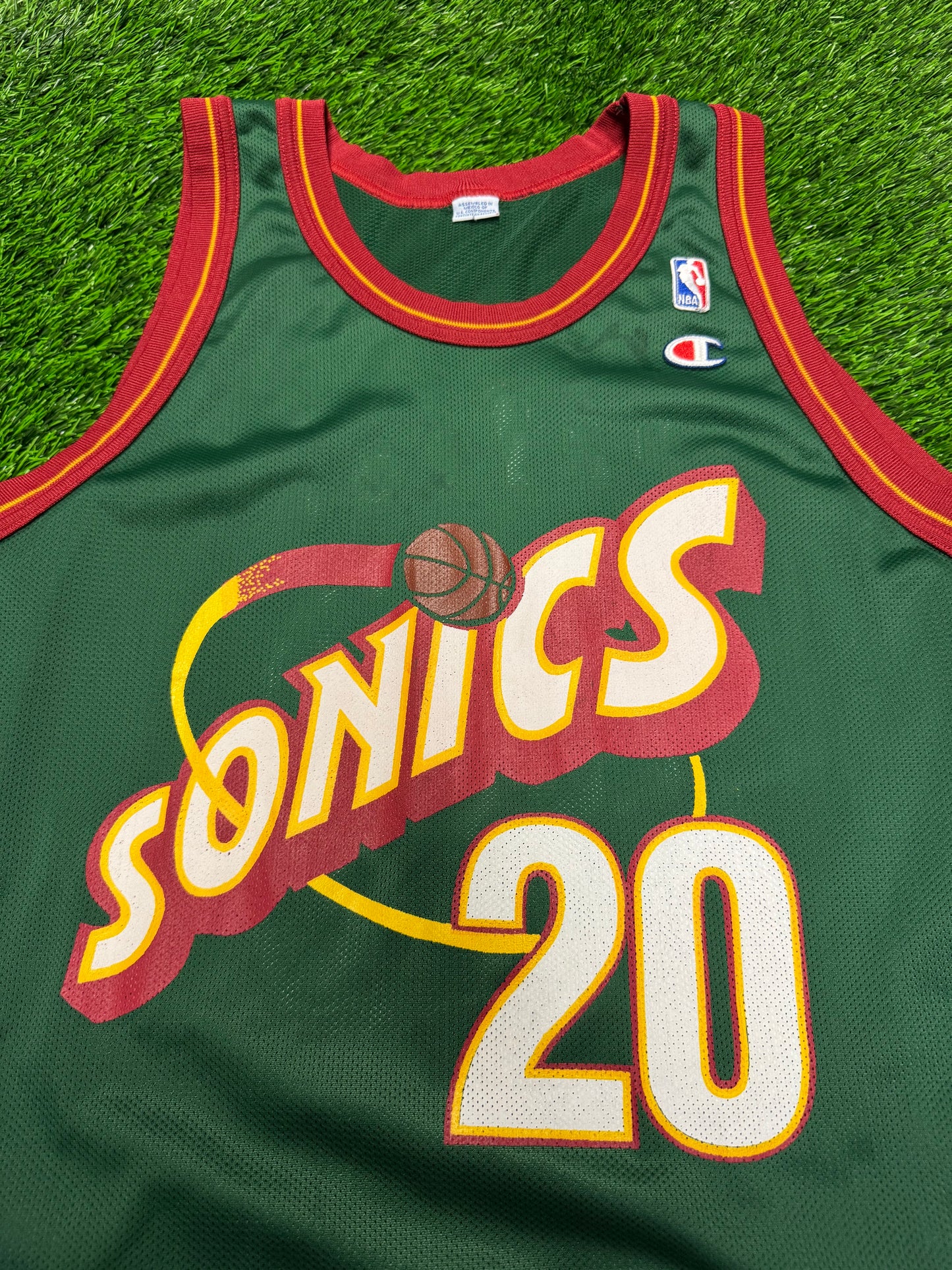 90s Seattle SuperSonics Gary Payton #20 Vintage Champion NBA Jersey (L)
