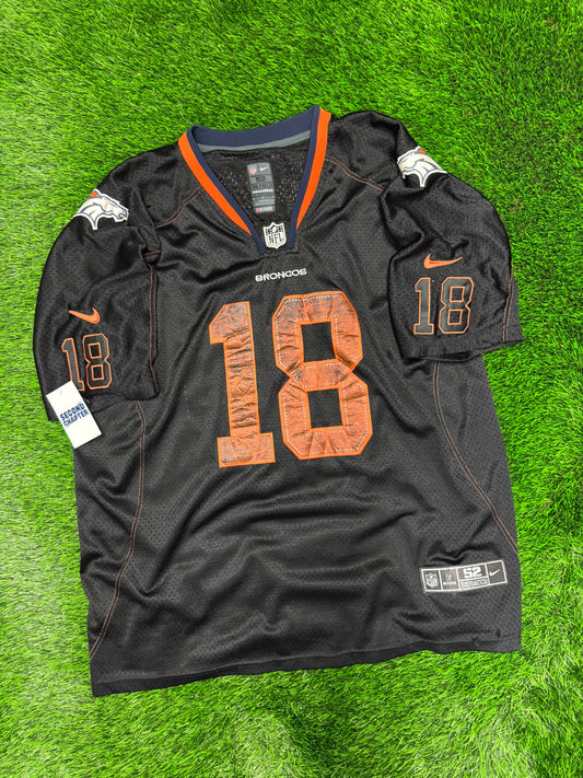 Denver Broncos Peyton Manning #18 Stitched Distressed Nike NFL Jersey (XL)