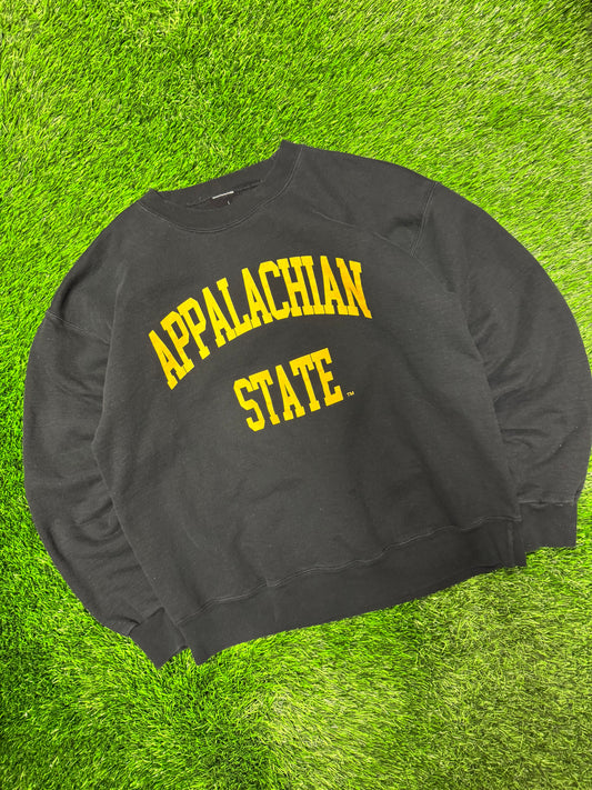 00s Appalachian State University (ASU) Black Spell Out Crewneck (M)