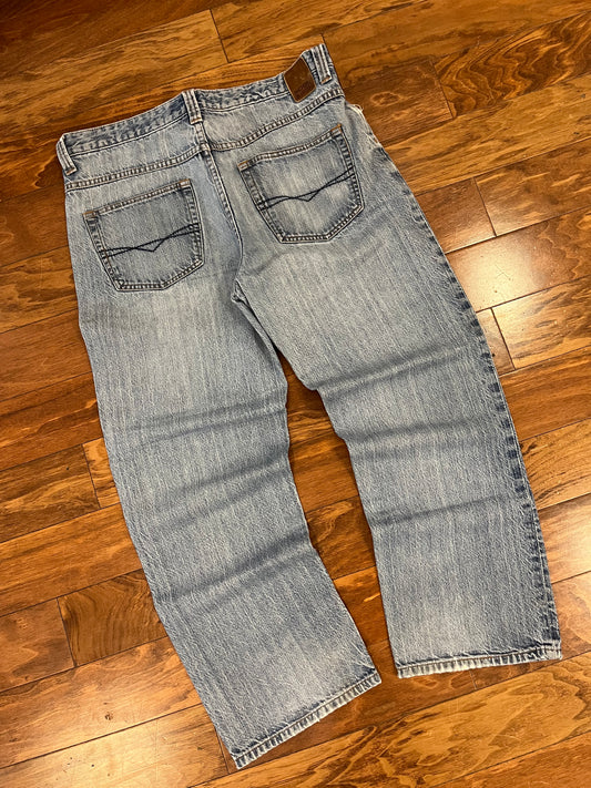 00s Anchor Blue Baggy Distressed Jeans (34 x 30)