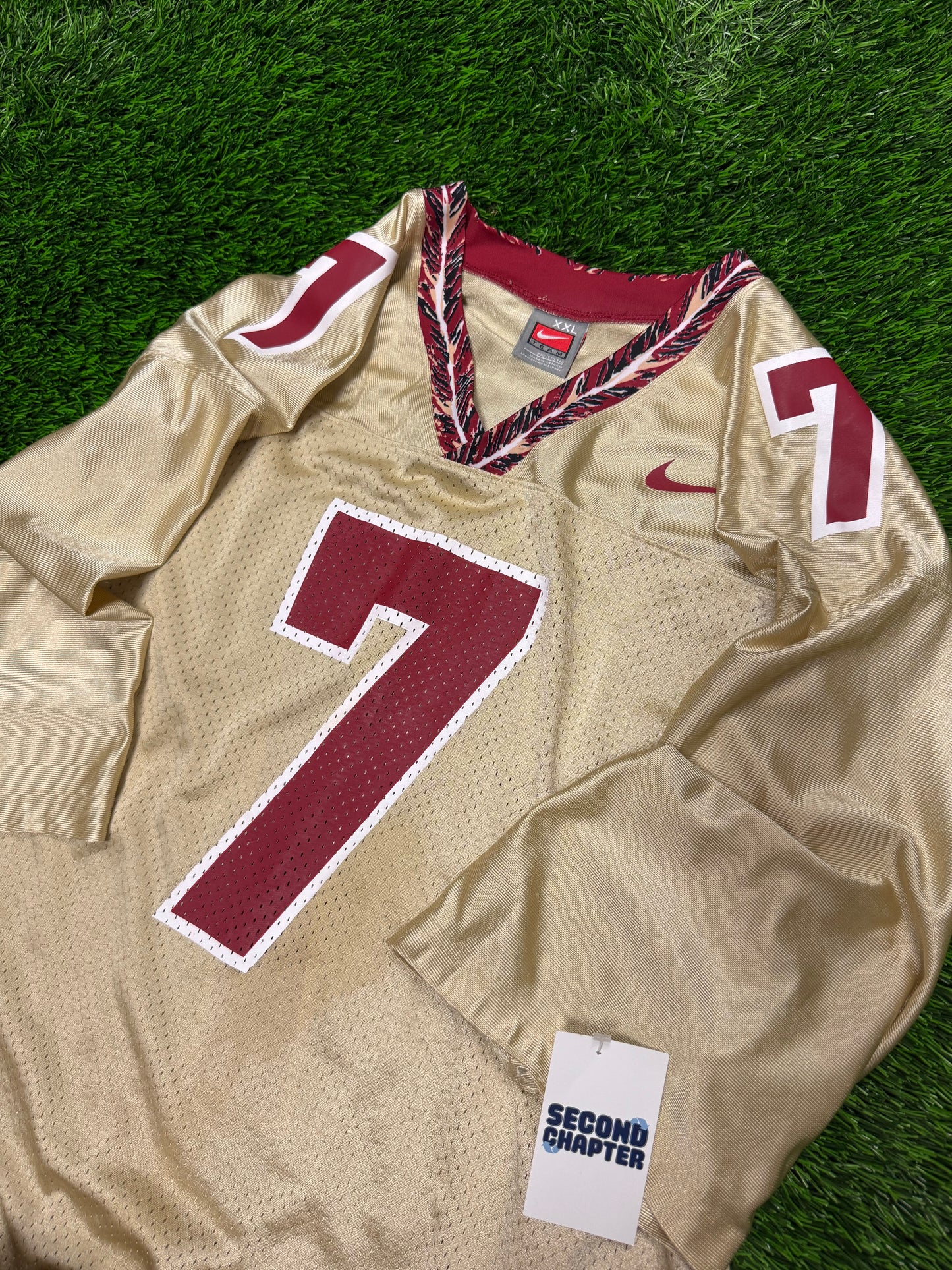00s Florida State University (FSU) Seminoles Gold Nike Vintage Football Jersey (XXL)