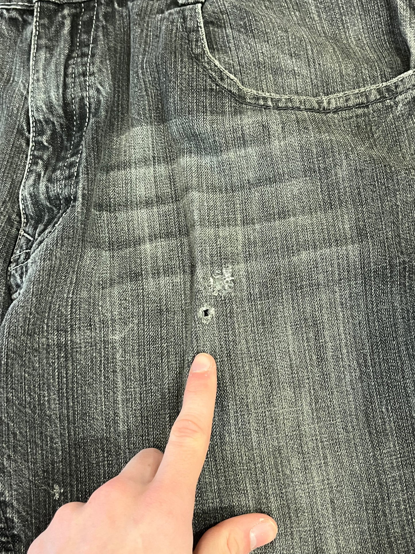 00s South Pole Black Baggy Green Tab Jeans (38)