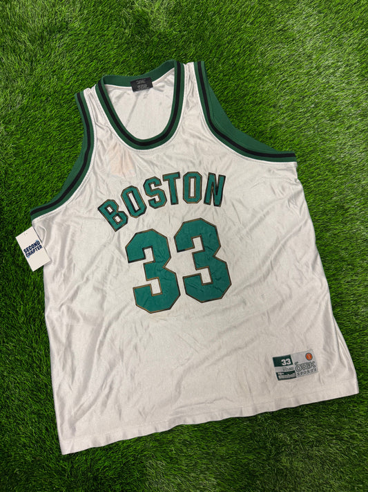 90s Boston Celtics Larry Bird #33 Embroidered Stek Sports Jersey (XL)