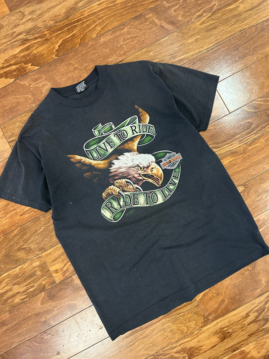 1991 Harley Davidson Eagle Graphic 3D Emblem Tee (XL)