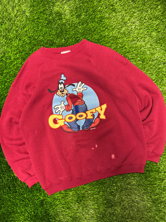 90s Disney Goofy Character Bleach Spot Crewneck (XL)