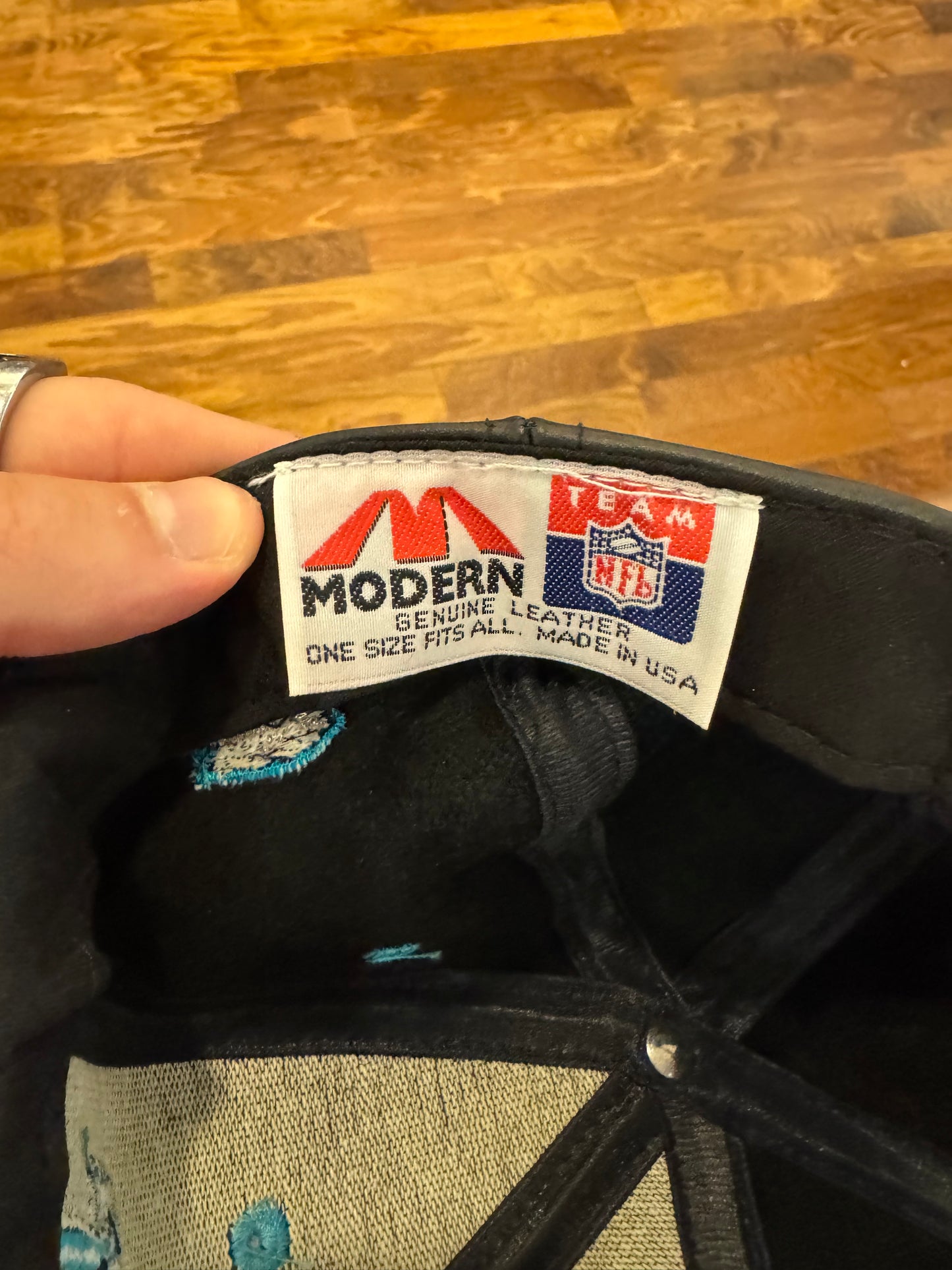 90s Carolina Panthers Spell Out Leather Hat (OS)