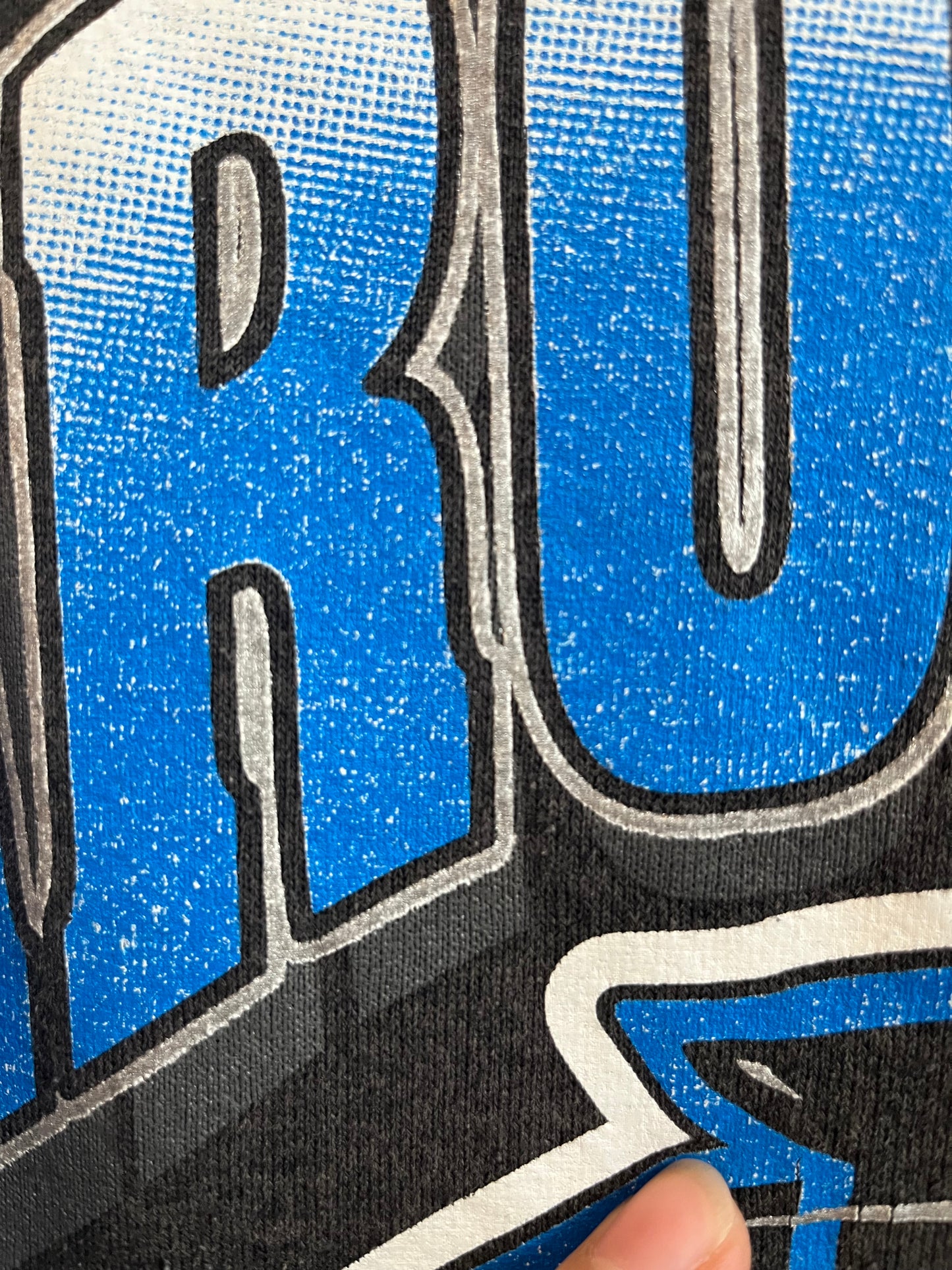 90s Carolina Panthers Faded Black Hanes Crewneck (L)