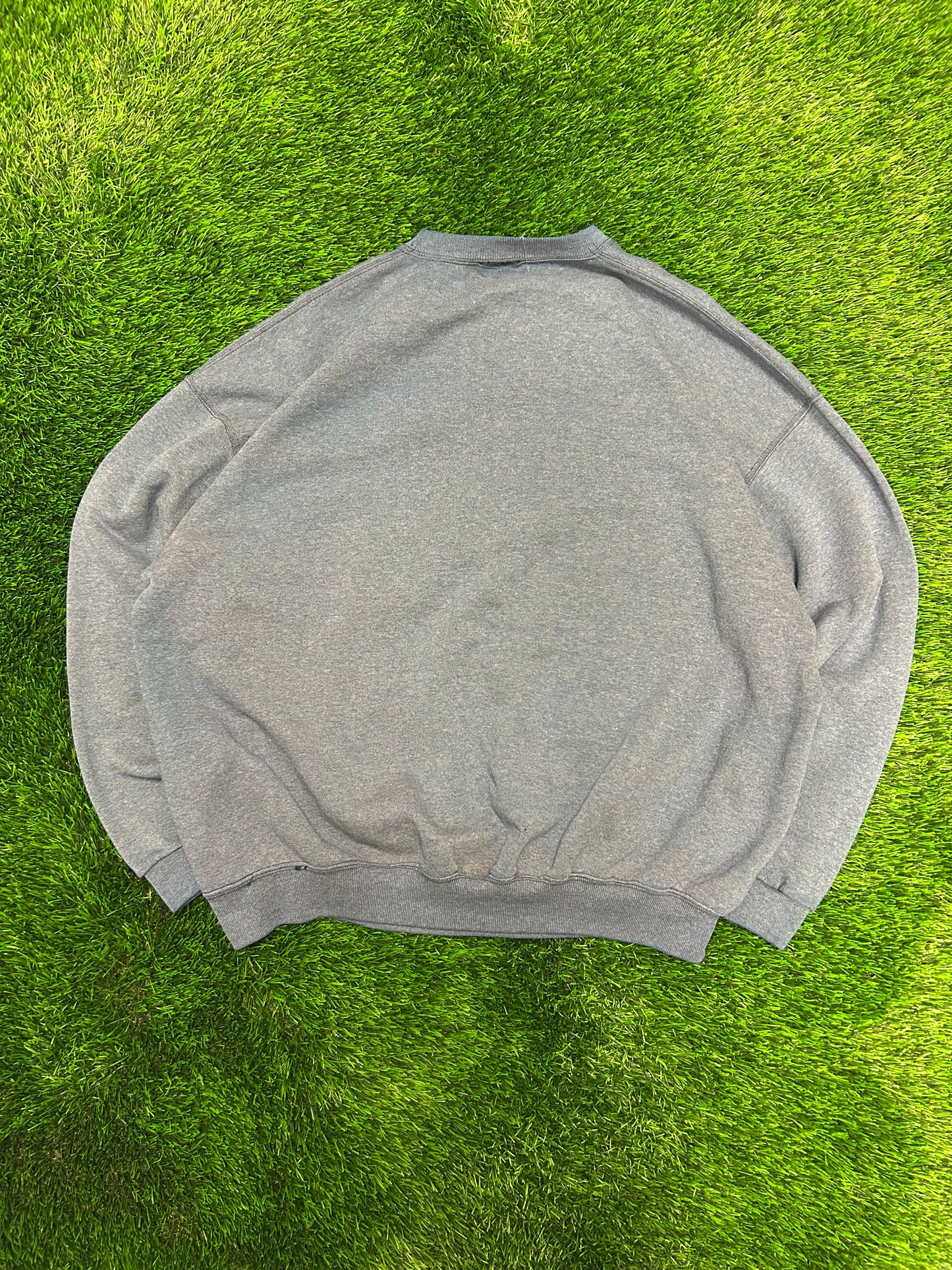 90s University of Michigan Wolverines Faded Blue Spell Out Crewneck (XL)
