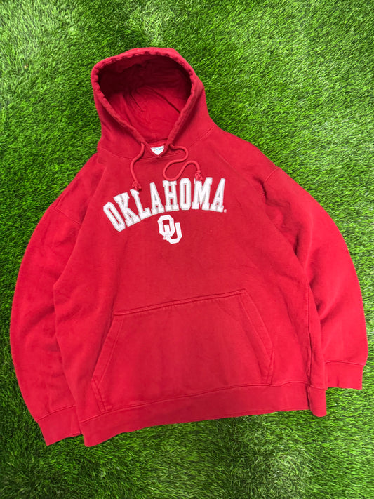 00s University of Oklahoma Spell Out Embroidered Hoodie (XL)