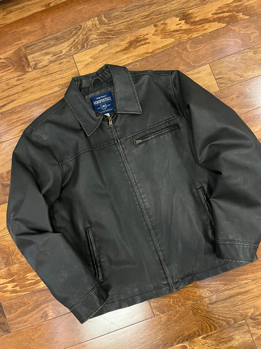 00s Aeropostale Quality Faded Leather Jacket (XL)