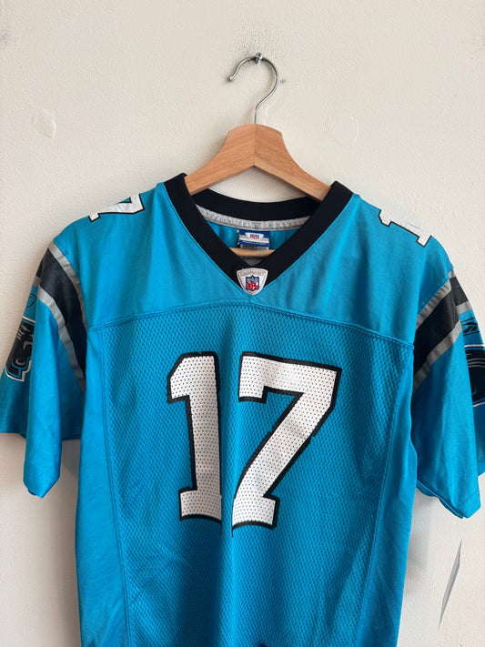 00s Carolina Panthers Jake Delhomme Blue Reebok Jersey (Youth L)