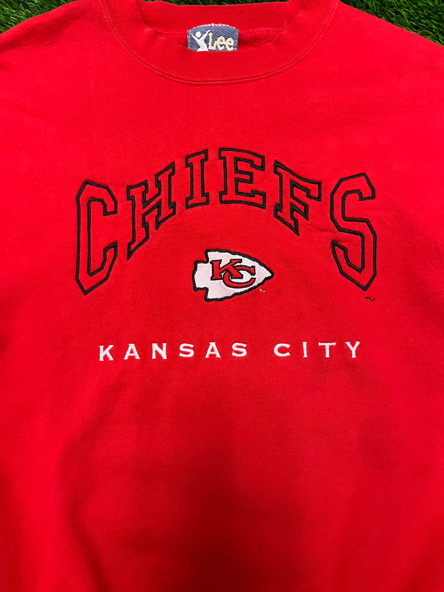 90s Kansas City Chiefs Embroidered Lee Crewneck (L)