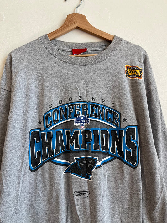 2003 Carolina Panthers Conference Champions Grey Long Sleeve Shirt (L)