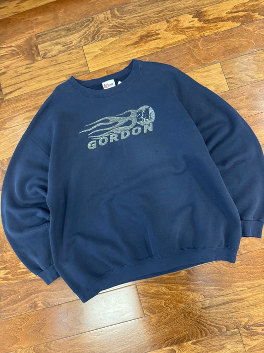 00s Jeff Gordon #24 Vintage Nascar Flames Crewneck (XL)