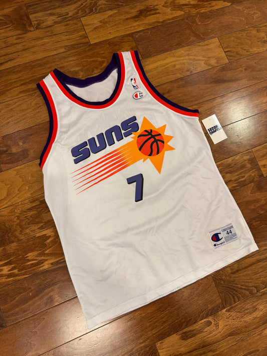 90s Phoenix Suns Kevin Johnson #7 Champion "Sun Burst" NBA Jersey (M)