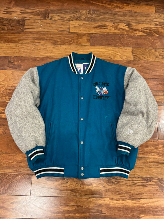 90s Charlotte Hornets Logo 7 Varsity Jacket (L)