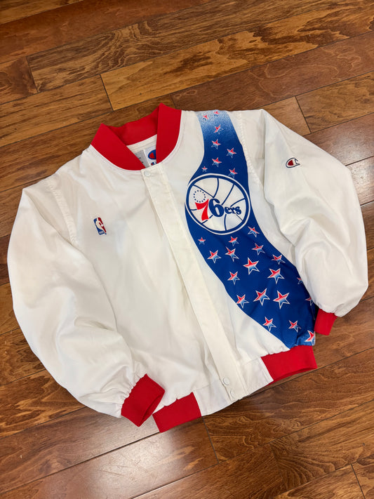 90s 76ers Vintage NBA Champion Warm Up Windbreaker Jacket (S)
