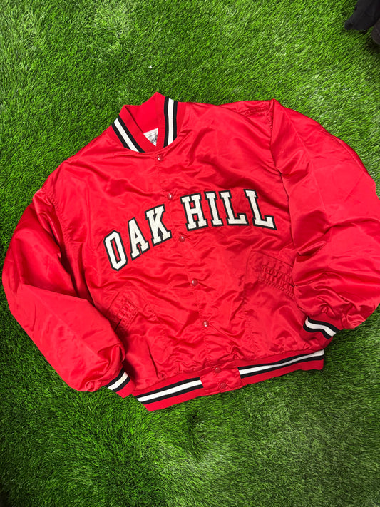 80s Oak Hill Academy Vintage Satin Jacket (L)