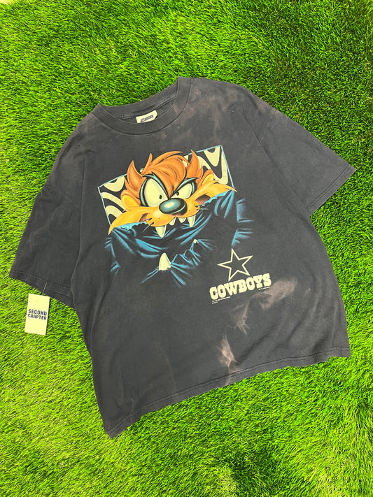 1998 Dallas Cowboys Taz Stained Faded Tee (XL)