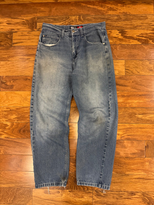 00s South Pole Embroidered Baggy Blue Jeans (34 x 32)