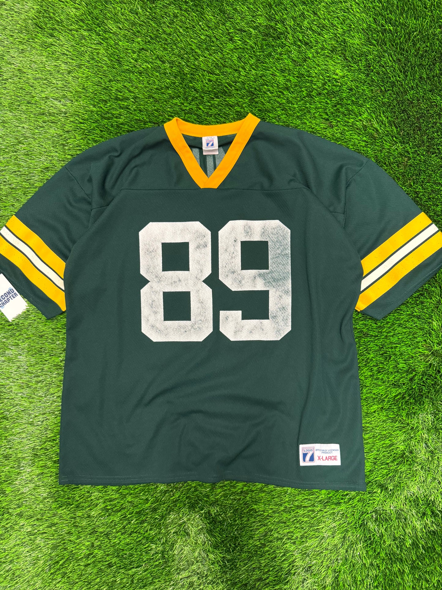 90s Green Bay Packers Mark Chmura Logo 7 #89 Vintage NFL Jersey (XL)