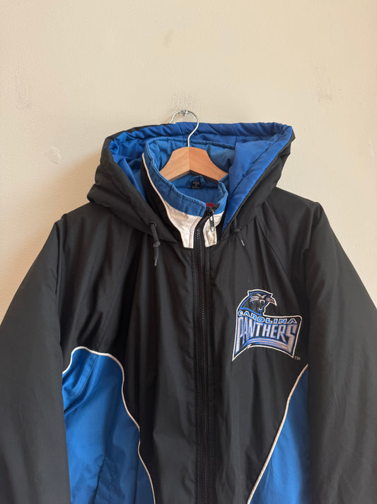 90s Carolina Panther Pro Player Dark Blue Inaugural Season Puffer Jacket (M)
