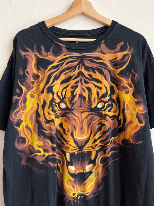 00s Liquid Blue Flaming Tiger Tee (XL)