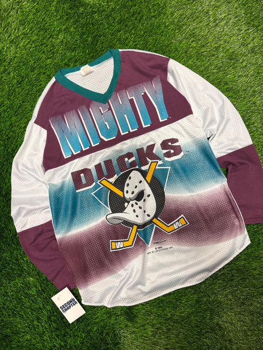 1995 Mighty Ducks Anaheim NHL Sportonics Women's Mesh Jersey (XL)