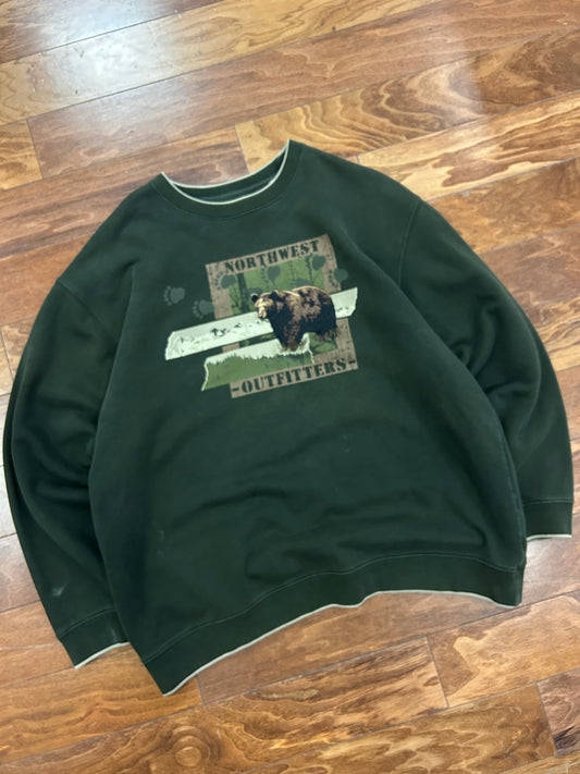 00s Northwest Outfitters Green Nature Crewneck (XL)