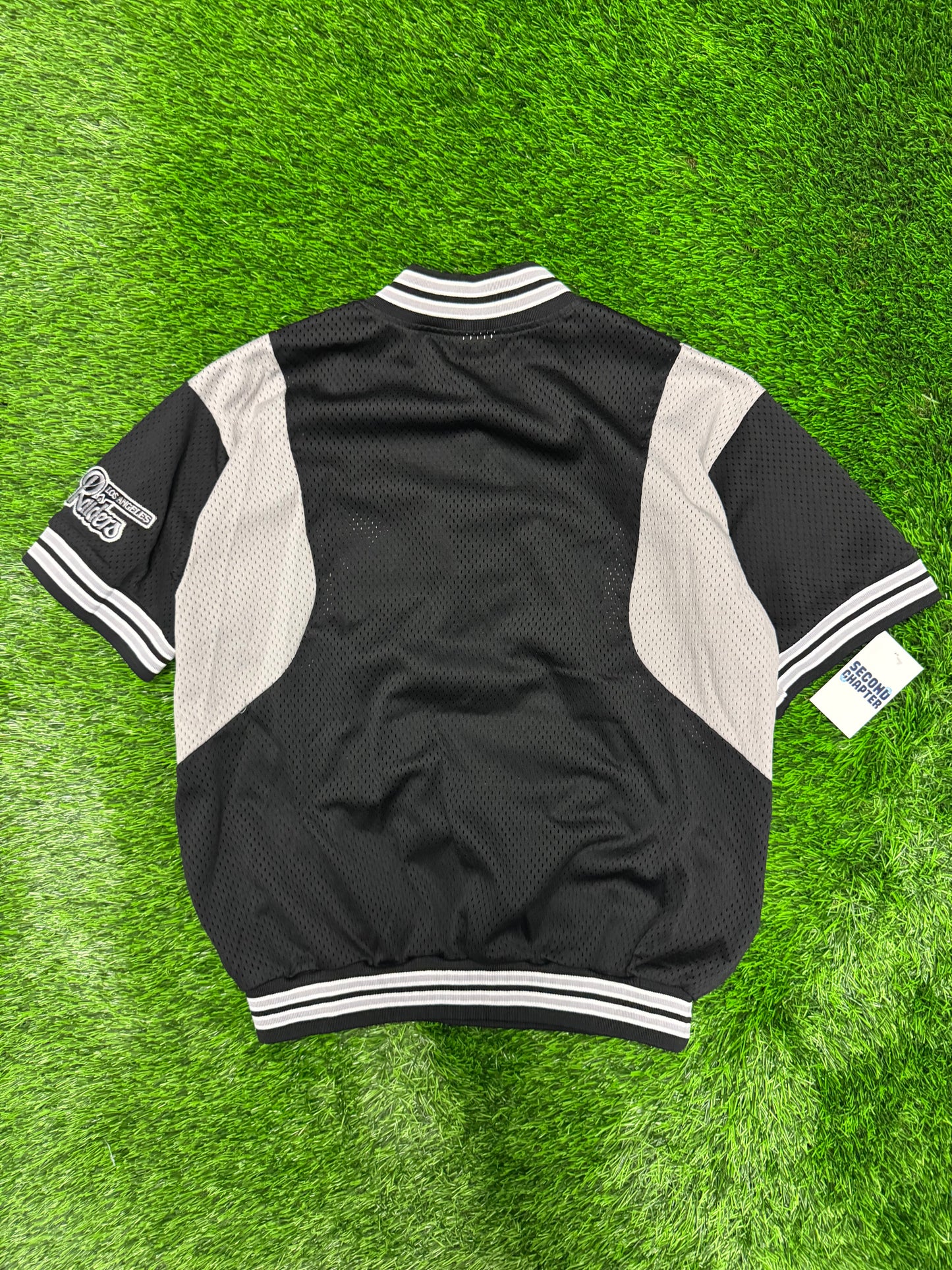 90s Los Angeles Raiders 1/4th Zip Mesh Majestic Jersey (L)