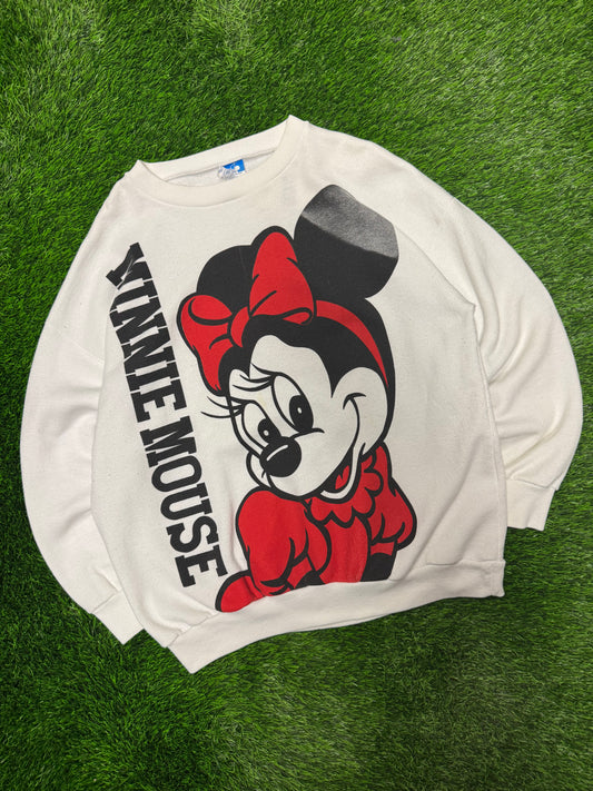 80s Minnie Mouse Vintage Disney AOP Crewneck (XL)