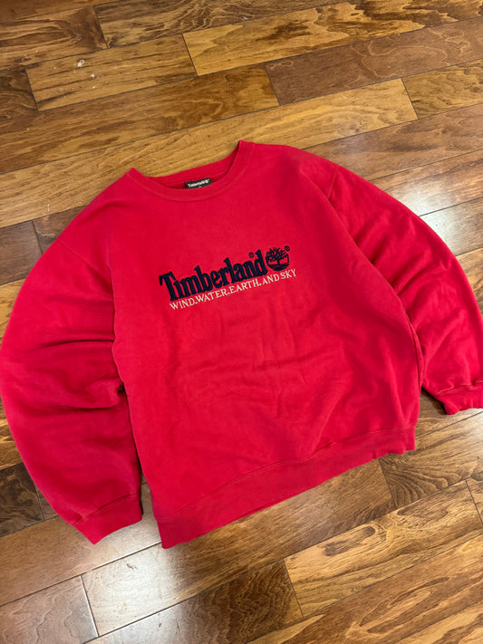 00s Timberland Embroidered Red Crewneck (XL)