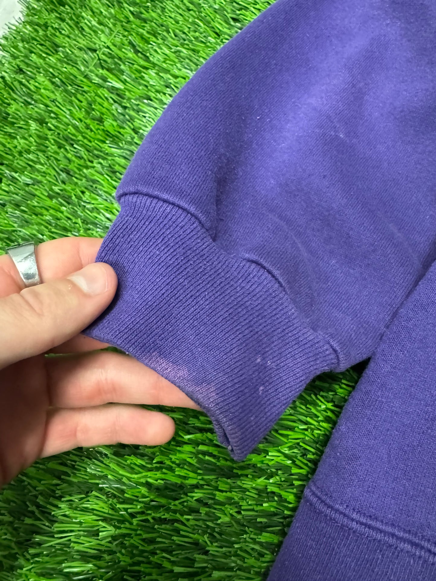 90s Minnesota Vikings Spell Out Trench Crewneck (L)