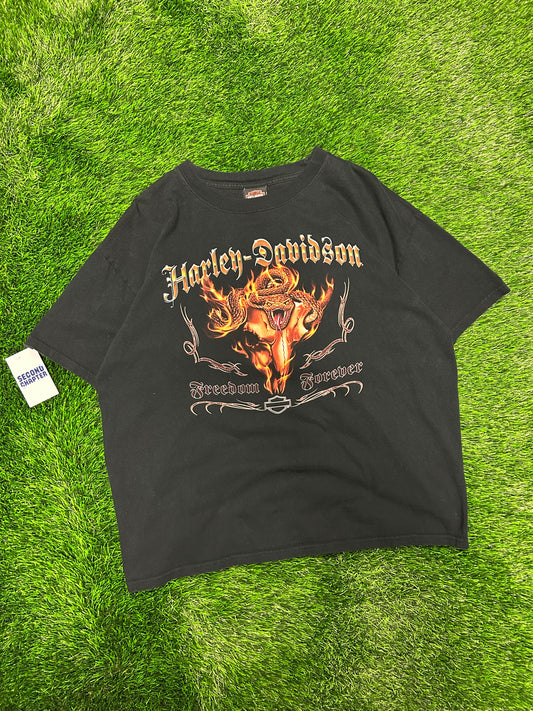 2008 Harley Davidson Snake & Flames Conrad's Illinois Tee (XL)