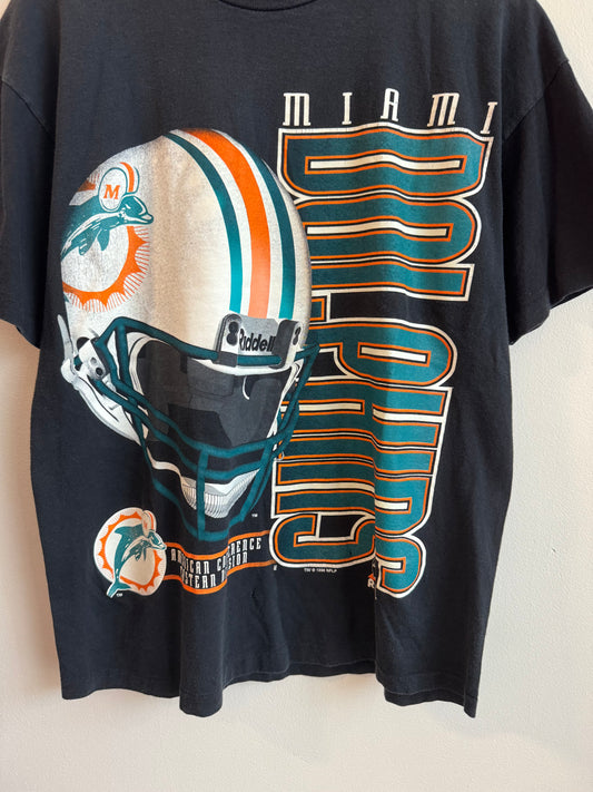 1996 Miami Dolphins Riddell Big Print Graphic Tee (M)