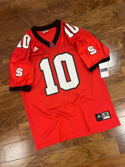 00s NC State (NCSU) Vintage #10 Adidas Football Jersey (M)