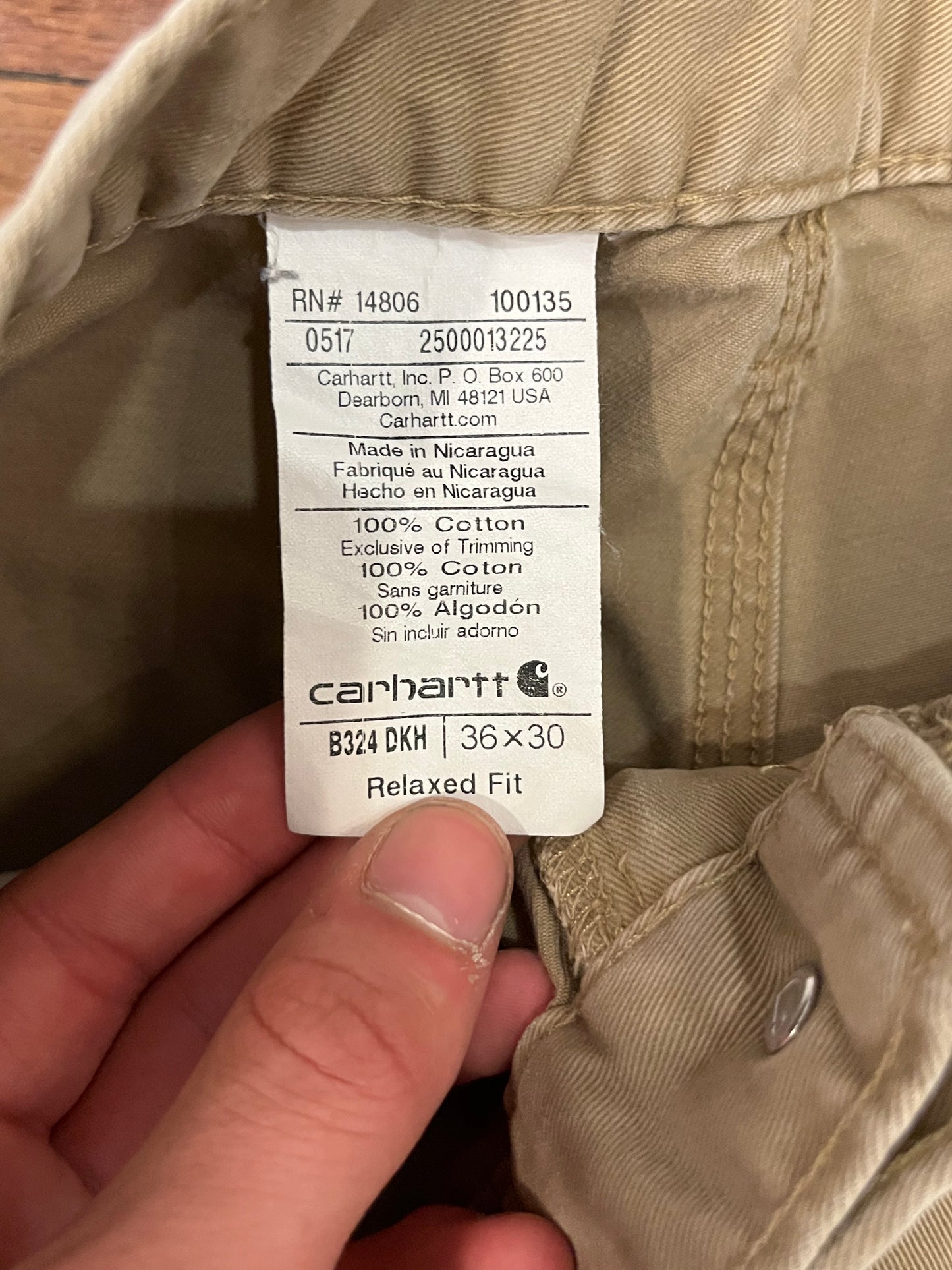 2017 Carhartt Tan Carpenter Pants (36 x 30)