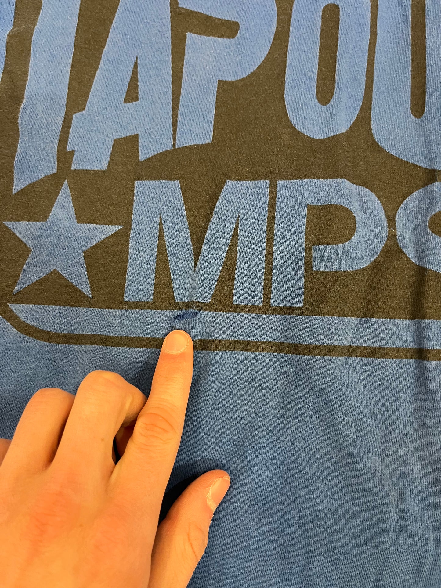 00s Tap Out Blue Distressed Tee (XXL)