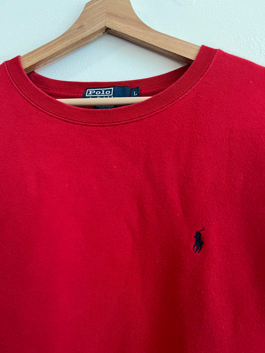 00s Polo Ralph Lauren Essential Red Crewneck (L)
