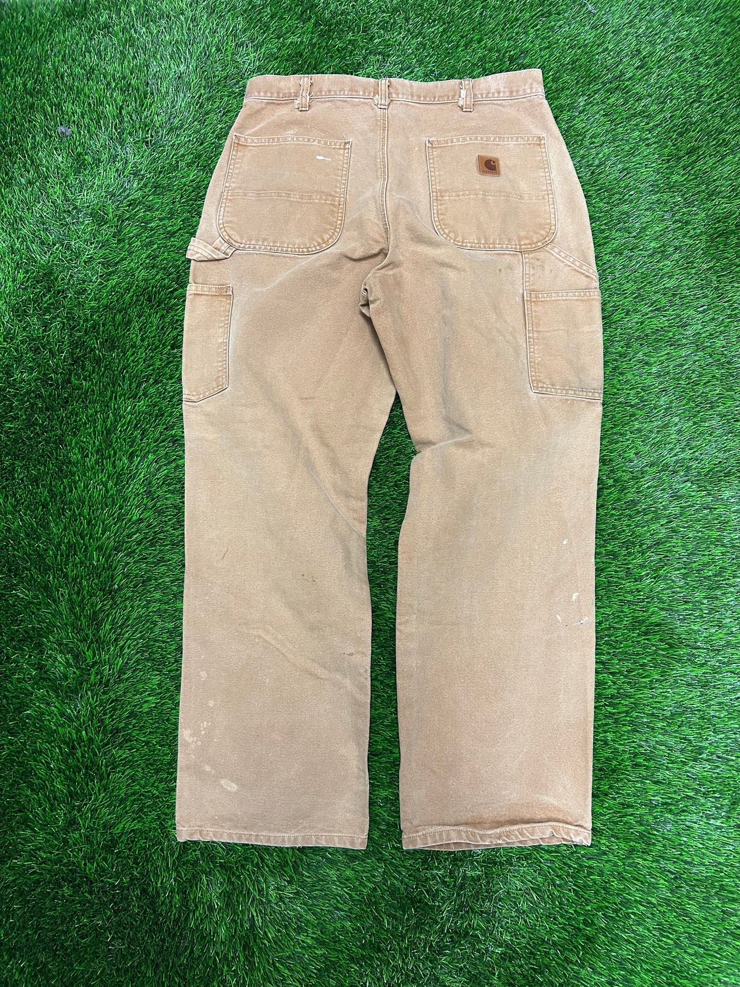 Carhartt Tan Paint Splatter Carpenter Pants (34 x 32)