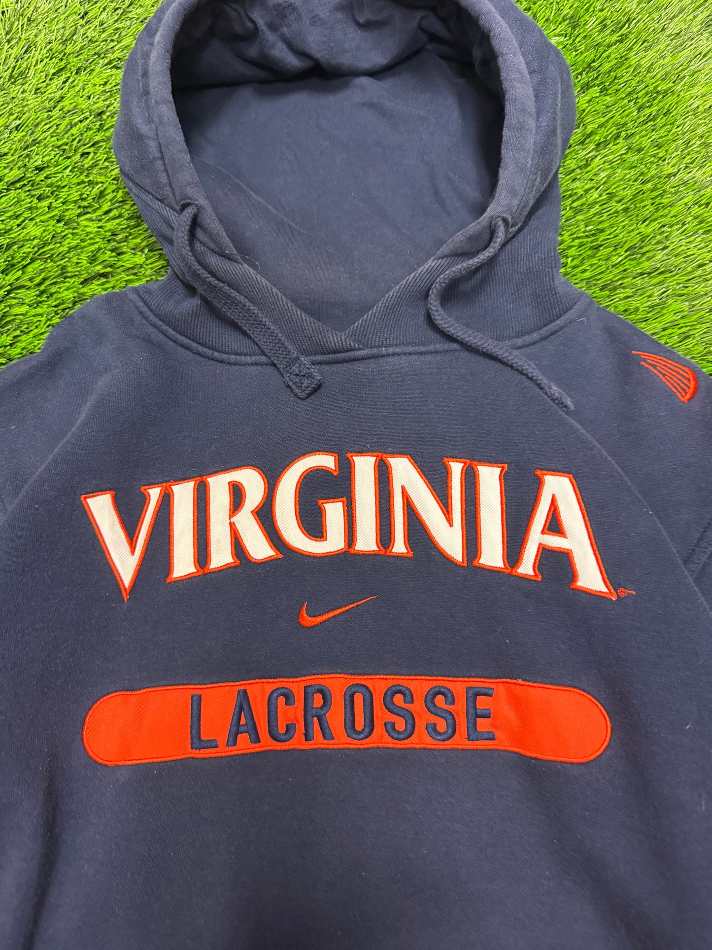 00s University Of Virginia Cavaliers Lacrosse Nike Center Swoosh Hoodie (S)