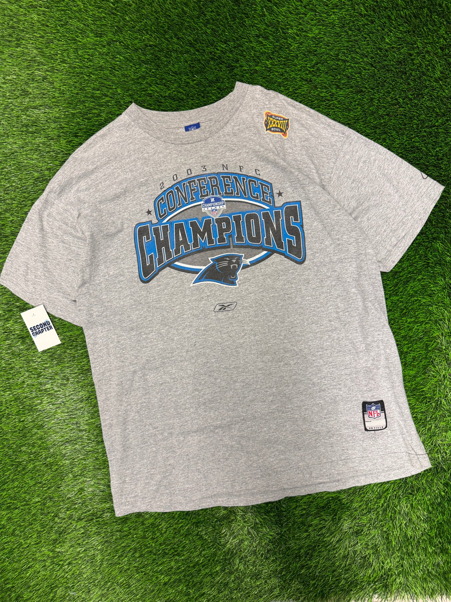 2003 Carolina Panthers NFC Champions Reebok Tee (XL)