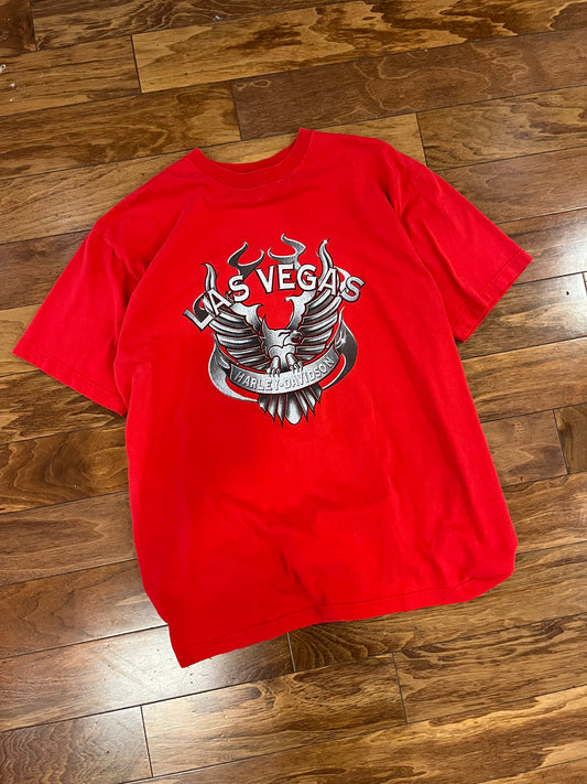 2001 Harley Davidson Las Vegas Red Tee (XL)