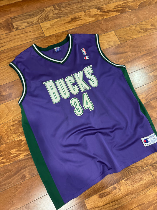 90s Milwaukee Bucks #34 Ray Allen Champion NBA Jersey (XXL)