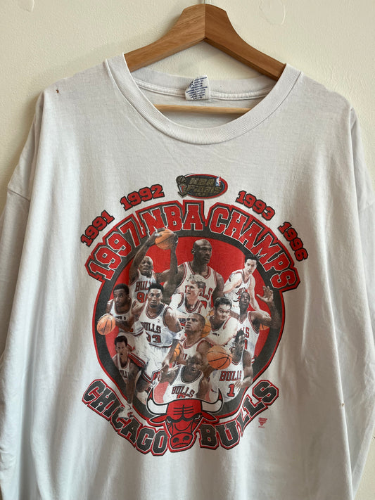 1996 Chicago Bulls Starter White Tee (XXL)