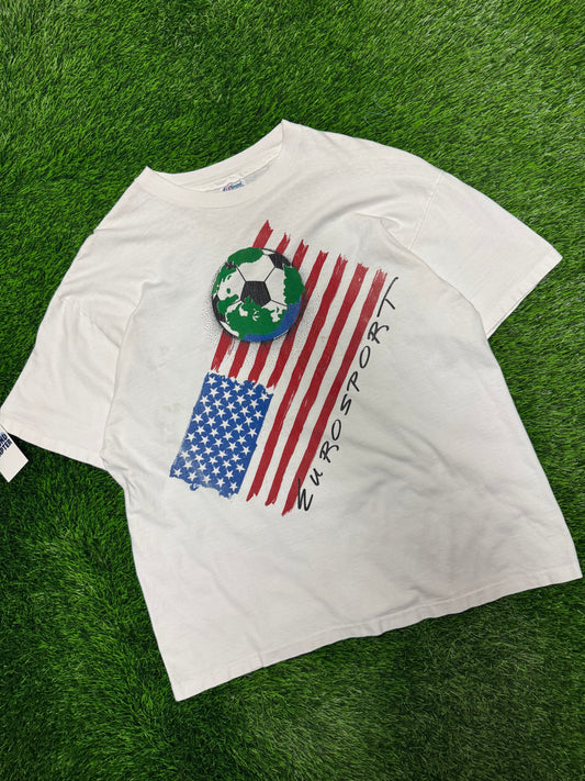 90s Eurosport Vintage Soccer World Cup Tee (XL)