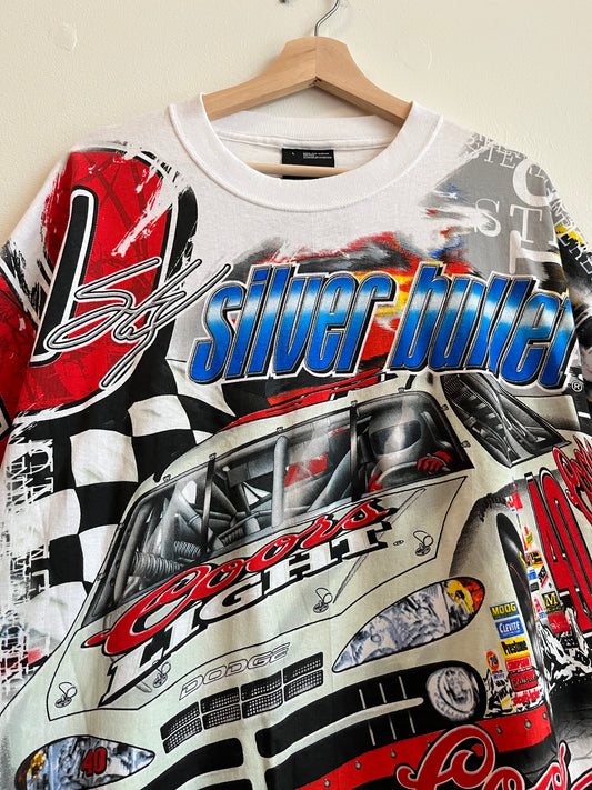 00s Sterling Marlin Coors Silver Bullet Nascar AOP Tee (L)
